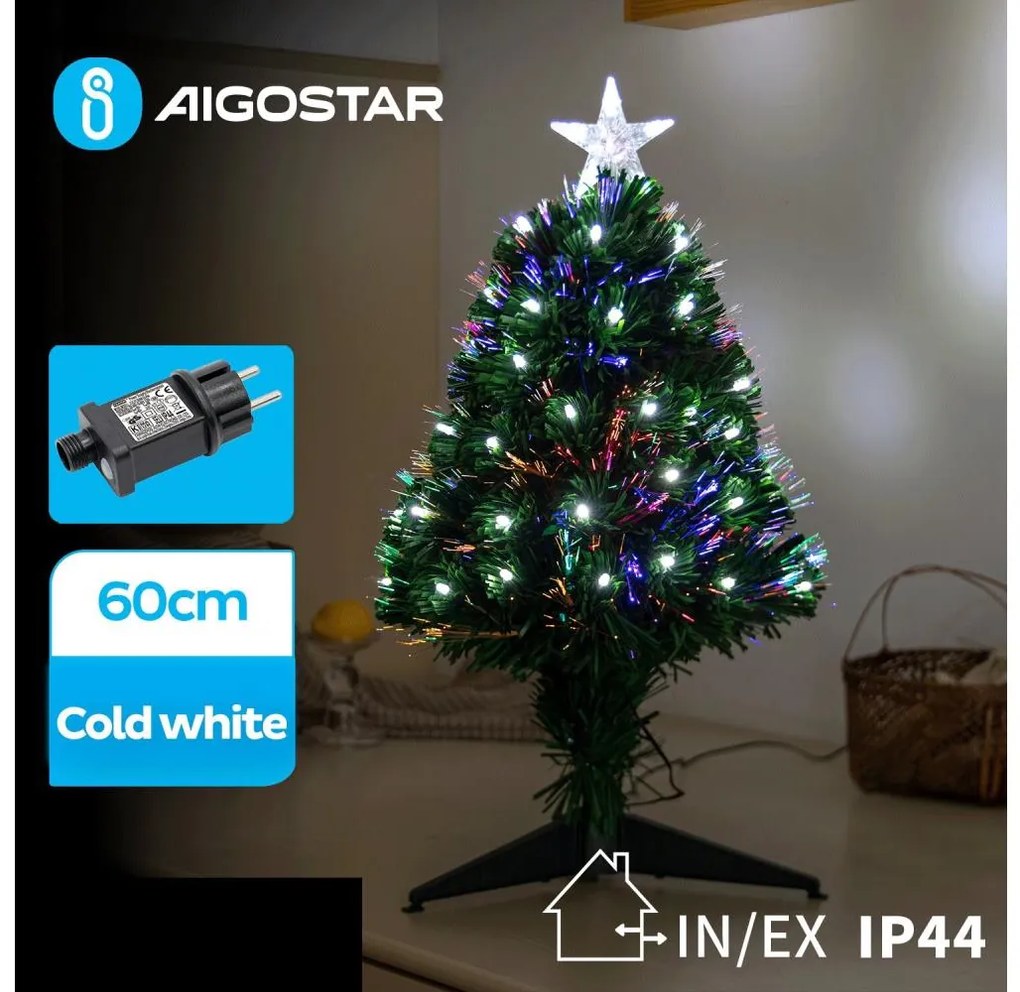 Aigostar B.V. Aigostar - LED Vonkajší vianočný stromček LED/3,6W/230V 60 cm IP44 studená biela AI1225