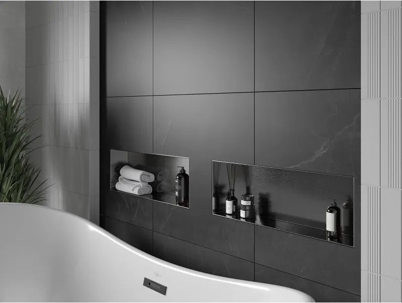 Mexen X-Wall-NR, polica na zapustenie bez príruby 60 x 20 cm, grafitová matná - 19E1602010