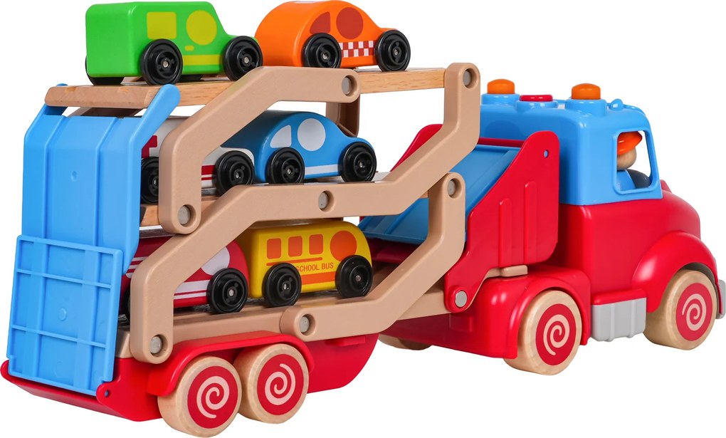 Ramiz Drevený karavan + autá