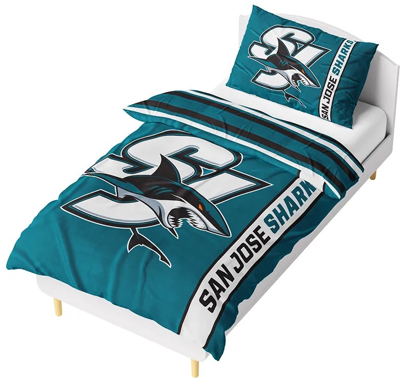 NHL Mikroplyšové obliečky San Jose Sharks Belt 140x200/70x90 cm