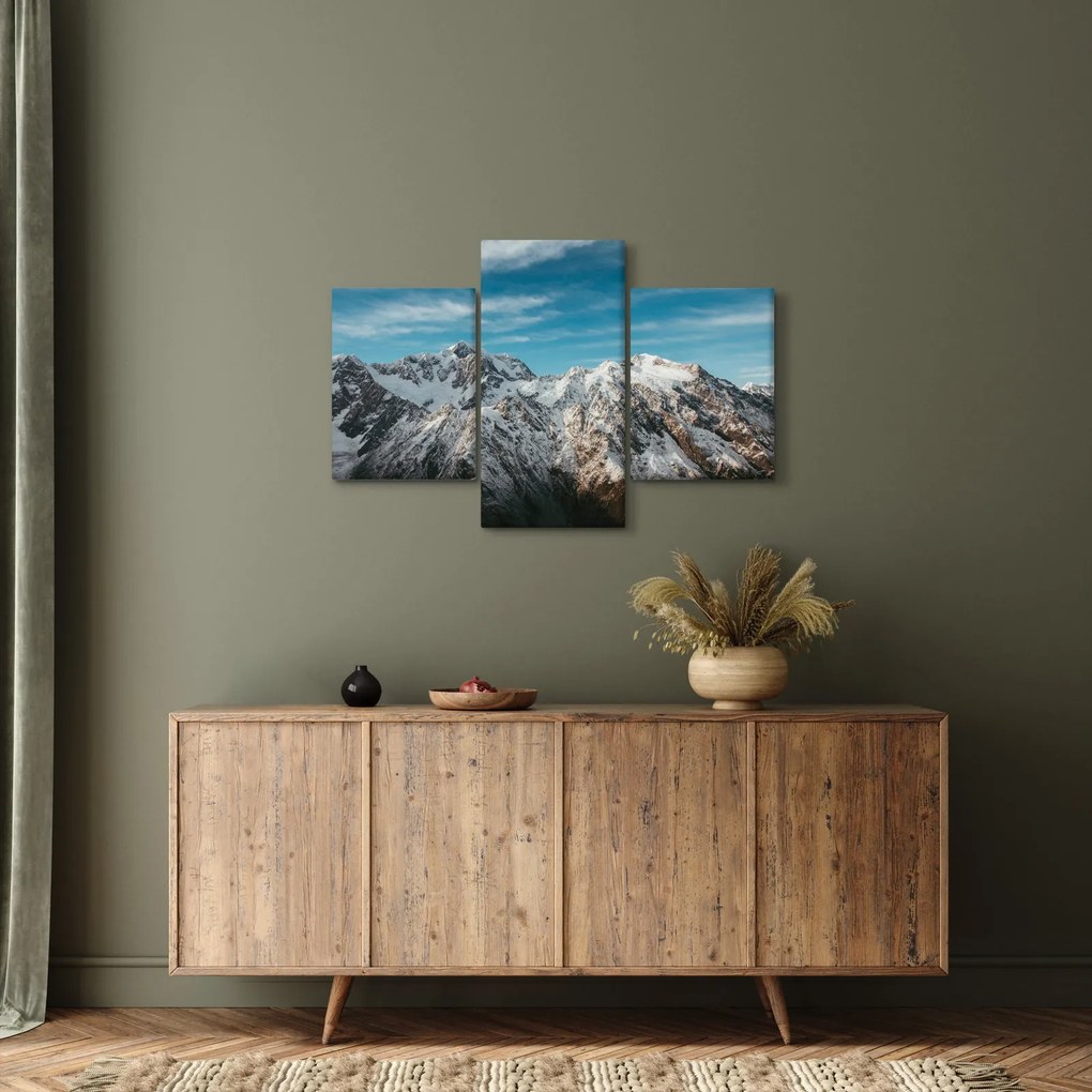 Obraz zasnežených vrcholkov, Fiordland (90x60 cm)