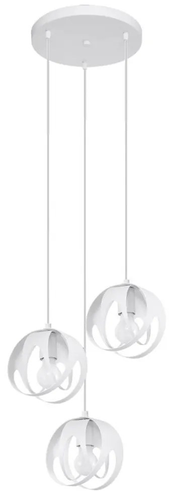 Sollux SL.1084 - Luster na lanku TULOS 3xE27/60W/230V biela
