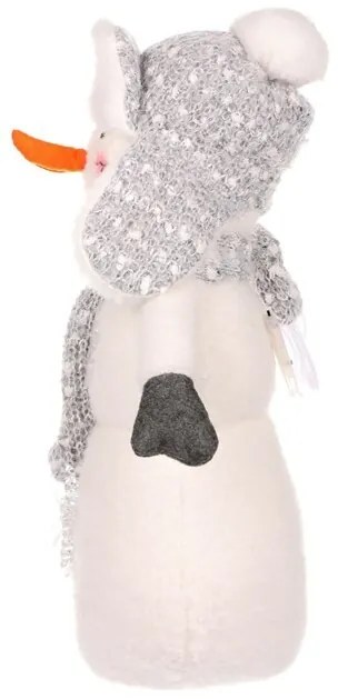 Vianočná dekorácia Snehuliak s LED hviezdami, v. 40 cm, biela