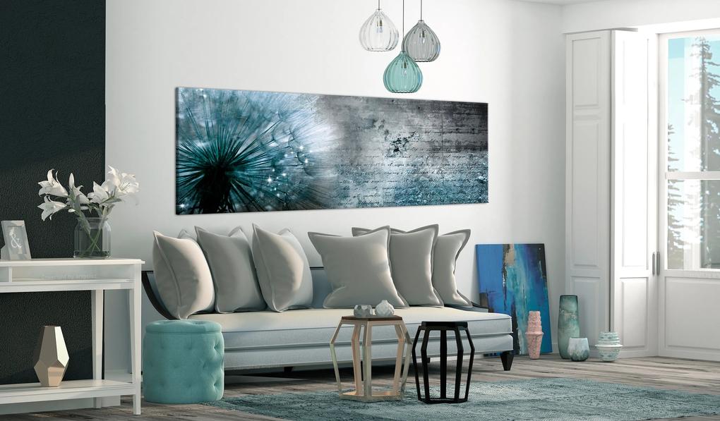 Artgeist Obraz - Blue Dandelion Veľkosť: 150x50, Verzia: Premium Print