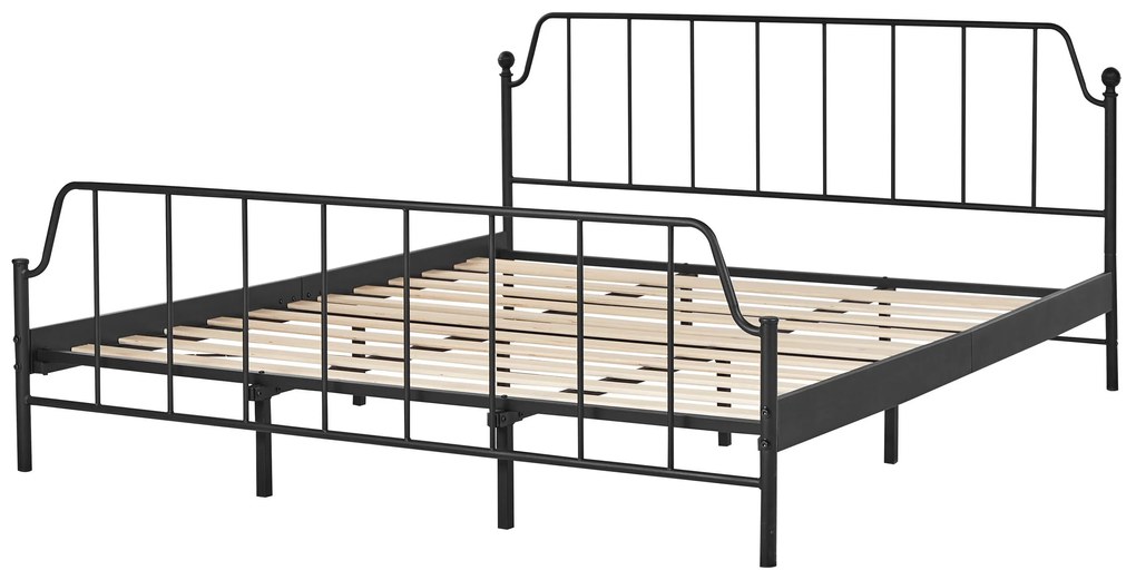 Kovová posteľ 180 x 200 cm čierna MAURESSAC Beliani