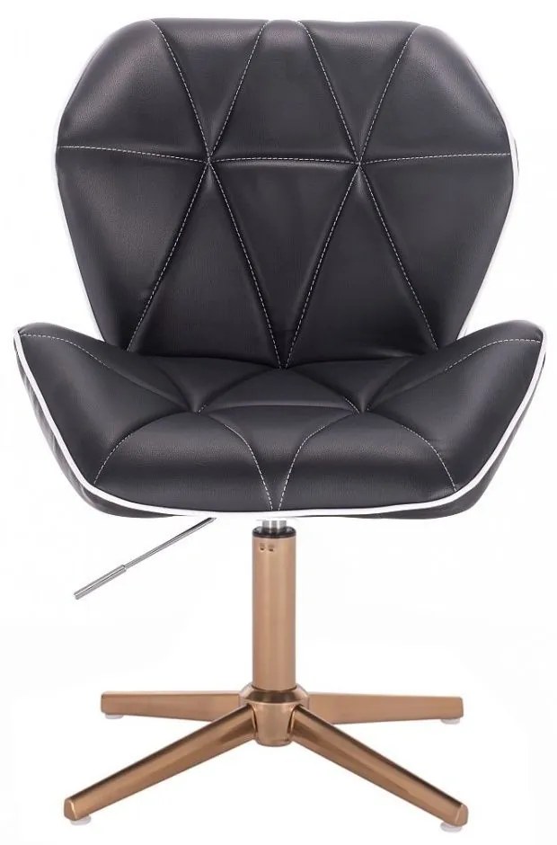 LuxuryForm DESIGN Stolička MILANO MAX na zlatom kríži - čierna