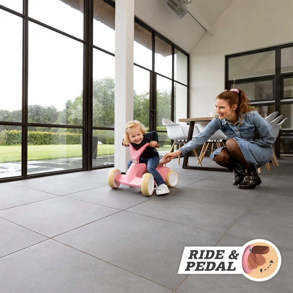 BERG GO - retro odrážadlo a šliapadlo 2v1 - ružové