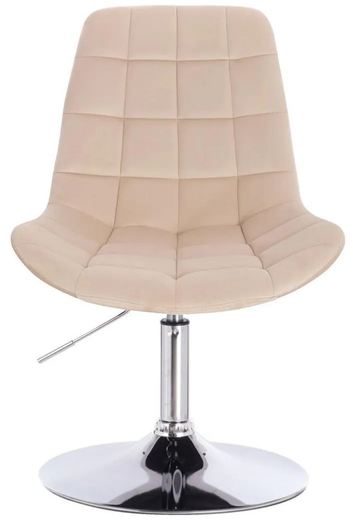 LuxuryForm DESIGN Stolička PARIS VELUR na striebornom tanieri - krémová