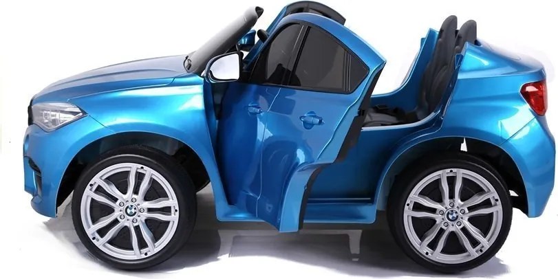 LEAN CARS Elektrické autíčko BMW X6M pre deti modré lakované