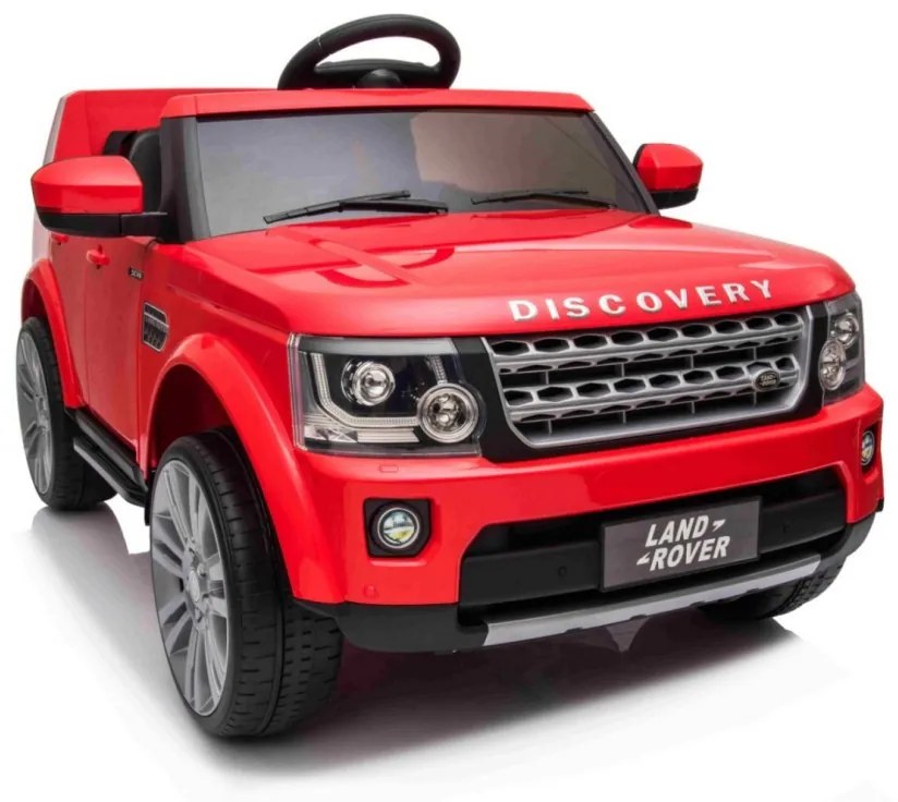 RAMIZ ELEKTRICKÉ AUTÍČKO -LAND ROVER DISCOVERY - NELAKOVANÉ ČERVENÉ - 2x25W MOTOR - 12V/7Ah,BATÉRIA - 2022