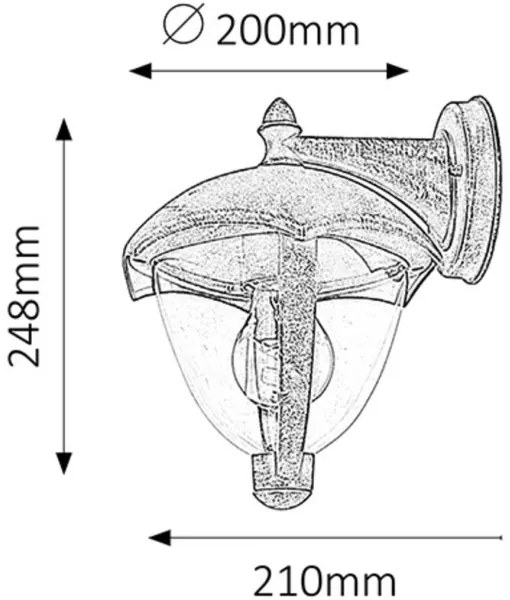 Rabalux 8670 - Vonkajšie svietidlo MIAMI 1xE27/40W/230V