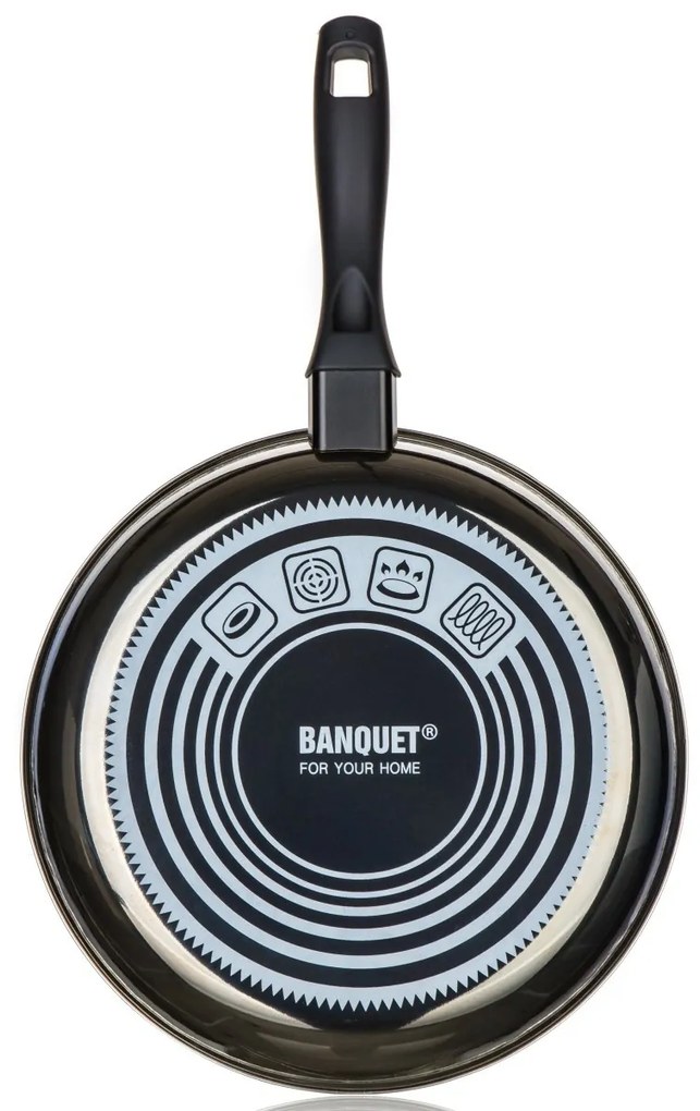 Banquet Panvica smaltovaná METALLIC Black 28 cm, s nepriľnavým povrchom, 28 cm