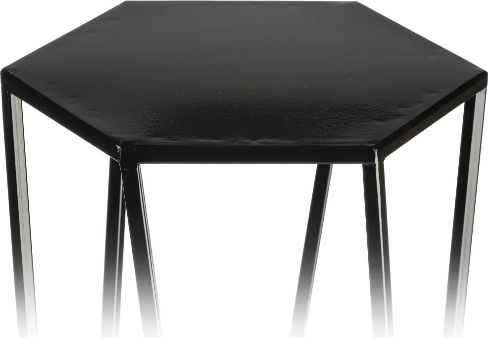 STOJAN NA KVETINÁČ HEXAGON 100X24X27 CM ČIERNA