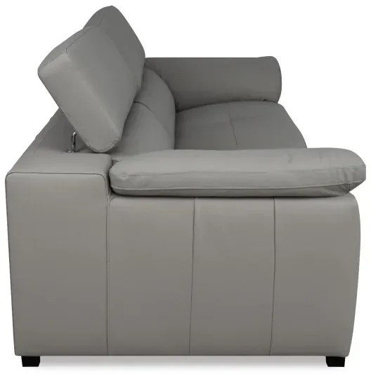 Moderná kožená pohovka LOREN II (4P), sivá (madras - 128 grey)