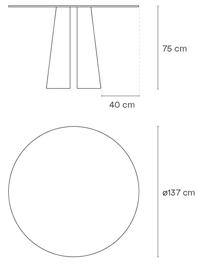 Okrúhly jedálenský stôl cep prírodný ø 137 x 75 cm MUZZA