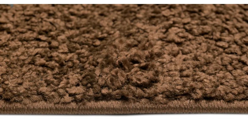 Kusový koberec Shaggy Parba hnedý atyp 80x200cm