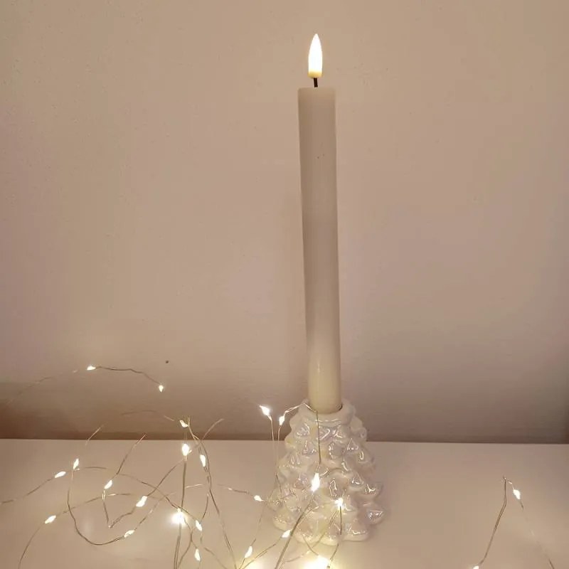 DECOLED Svícen, 8,5 x 8,5 x 8 cm, bílý