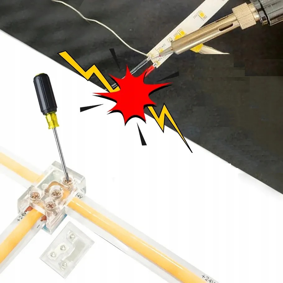 BERGE Univerzálny konektor pre COB 8mm LED pásik, rovný uhlový T