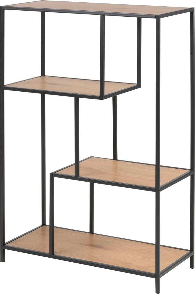 XXXLutz REGÁL, čierna, farba duba, oceľ, 77/114/34 cm Dieter Knoll - Regály - 001749018601