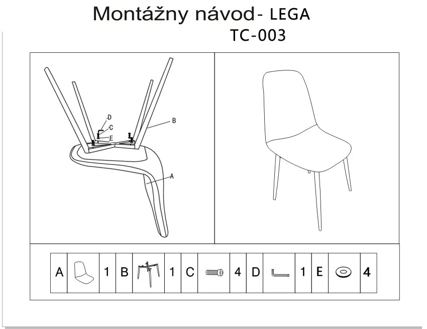 Stolička, svetlosivá látka/buk, LEGA