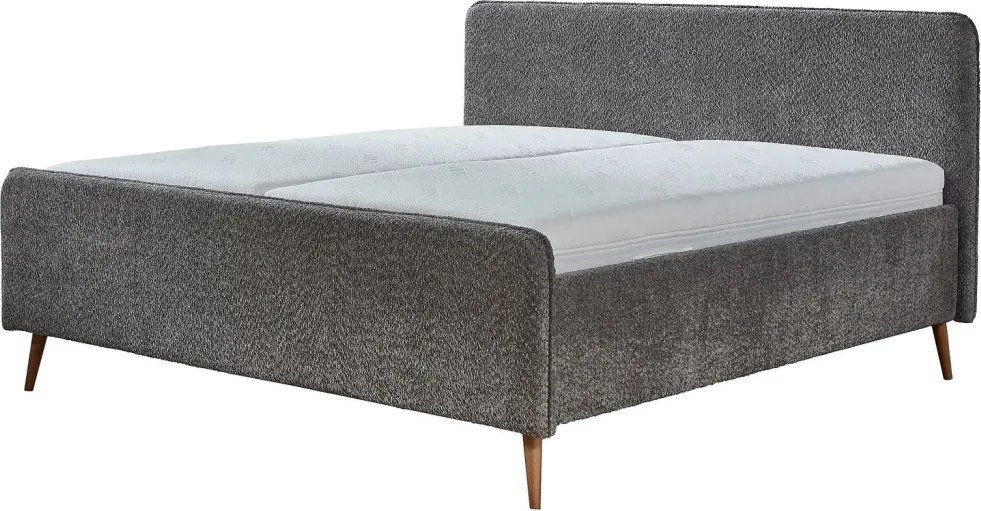 Posteľ Herning 180x200 cm, šedá štruktúrovaná látka