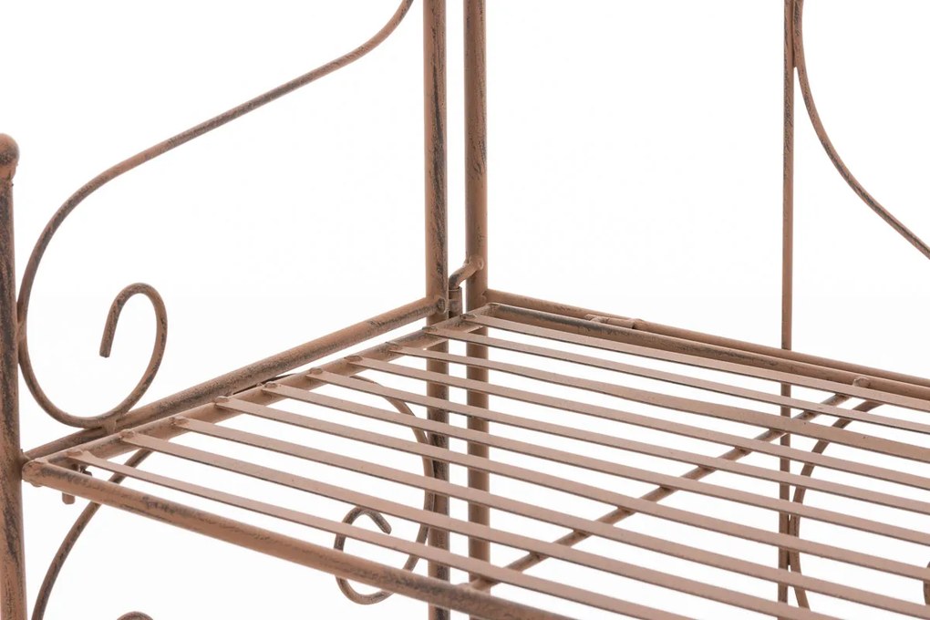 Kovová polica regál Lenja - Hnedá antik