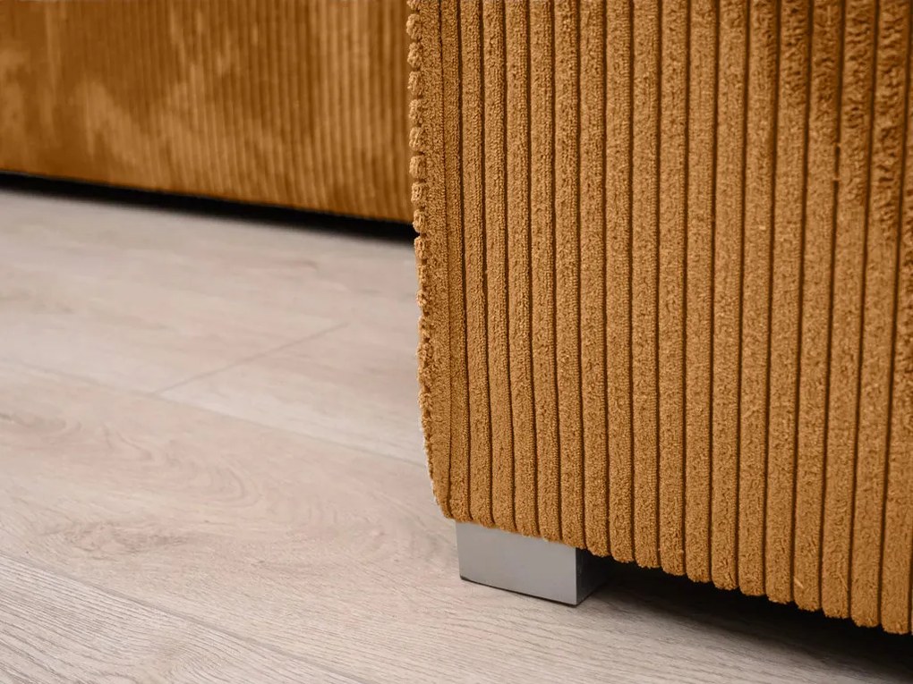 Horčicová rohová pohovka SMART COSARO, obojstranná + 2 vankúšiky ZDARMA