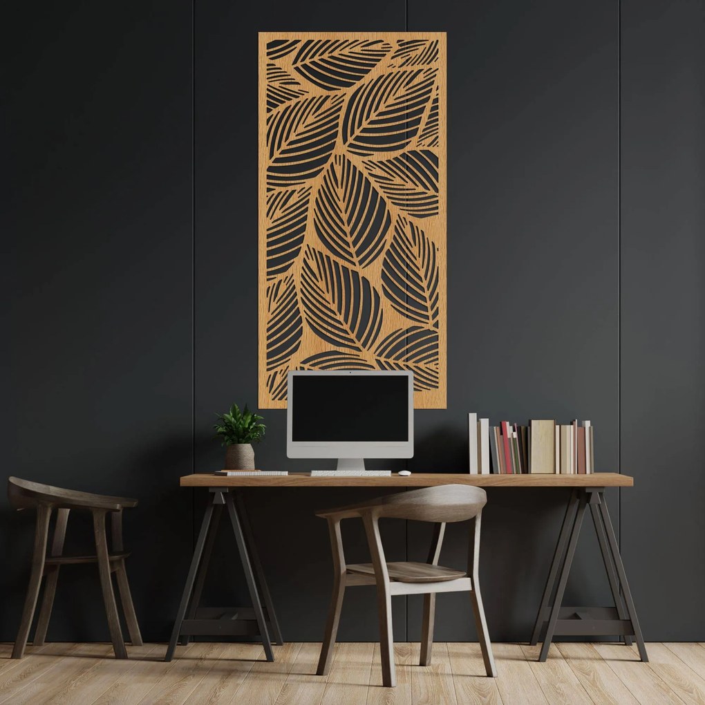 Drevená nástenná dekorácia List – tropický panelový obraz | LUFUS: HDF - Javor 40 x 20 cm 4478-94182 HDF0268