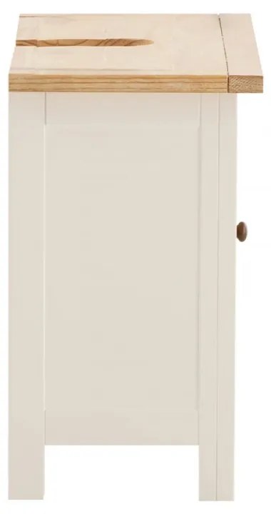 furniture-nabytek.cz - Masívna spodná skrinka pod drez Capera z borovice a MDF, lakovaná, biela/hnedá – 70×35×60 cm