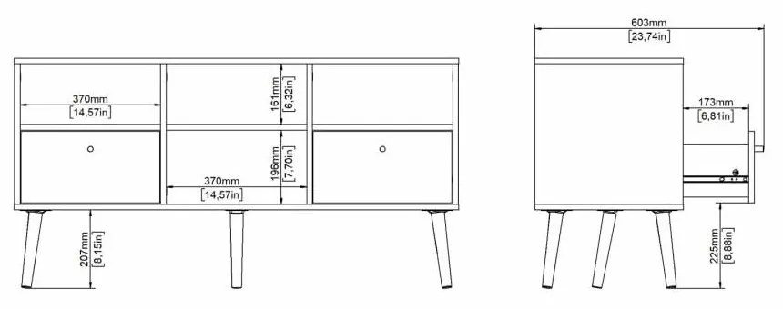 Biely TV stolík 117x61 cm Bodo – Tvilum