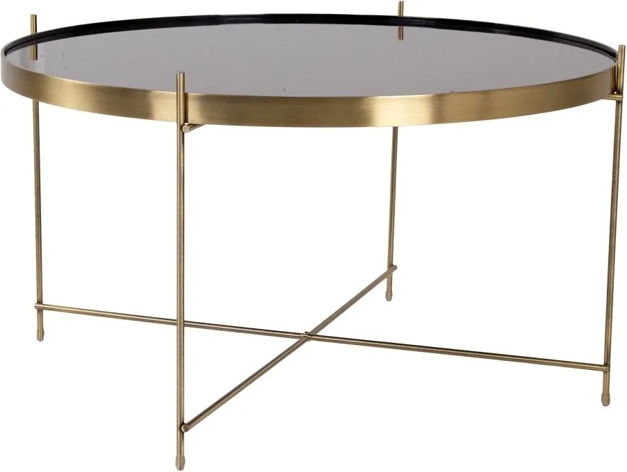 Dizajnový konferenčný stolík Tatum 70 cm zlatý-čierny