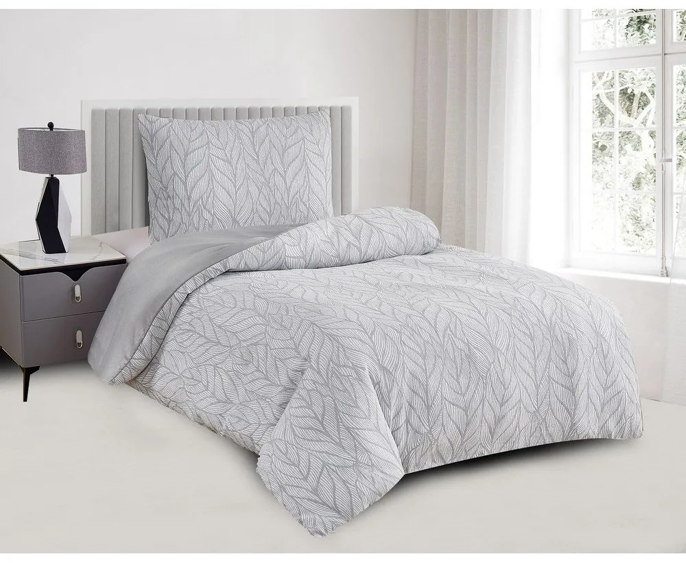 Sivé obliečky na jednolôžko zo žakára 140x200 cm Florida – My House