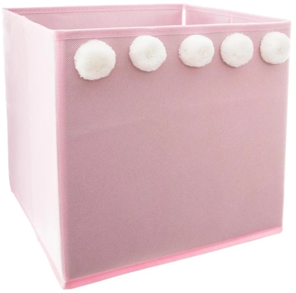 Úložný box Pompoms, 29x29x29 cm, ružová