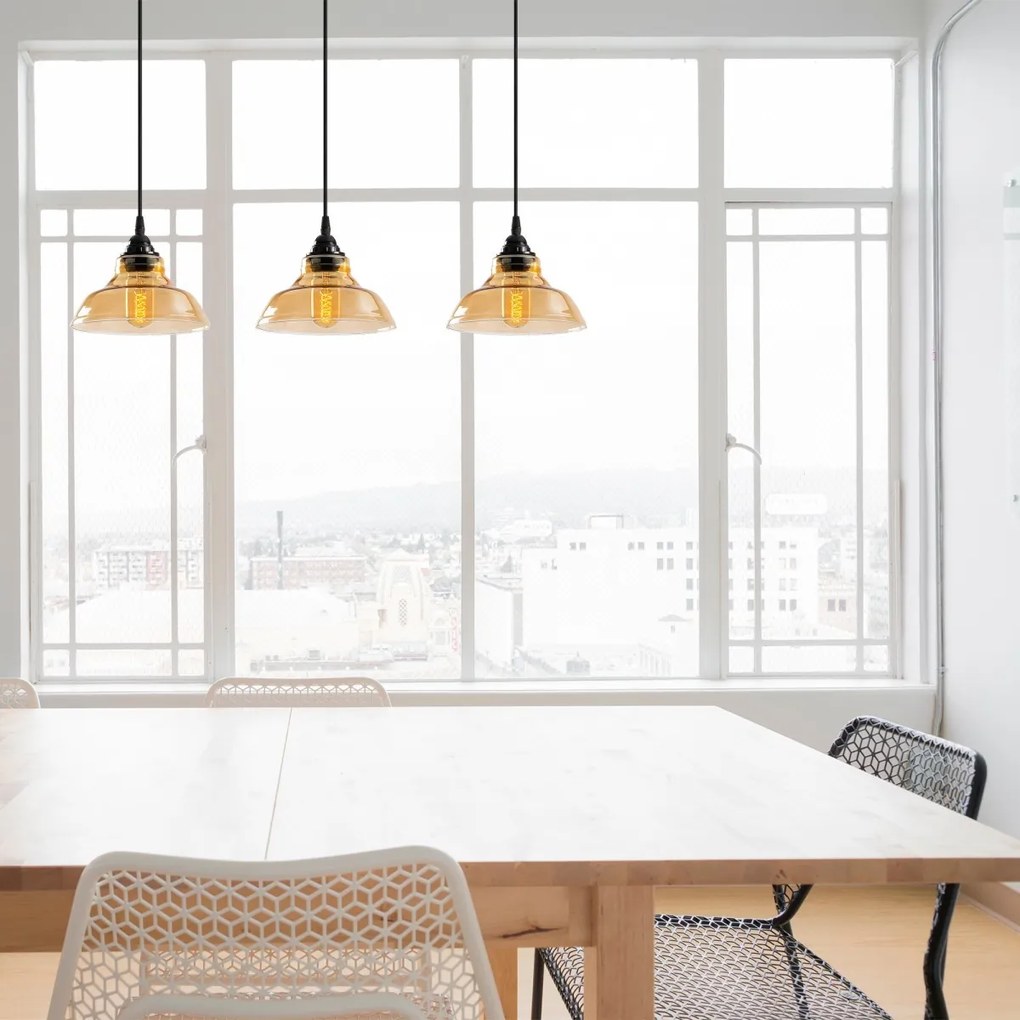 Závesný luster s 3 žiarovkami Dilberay III čierny