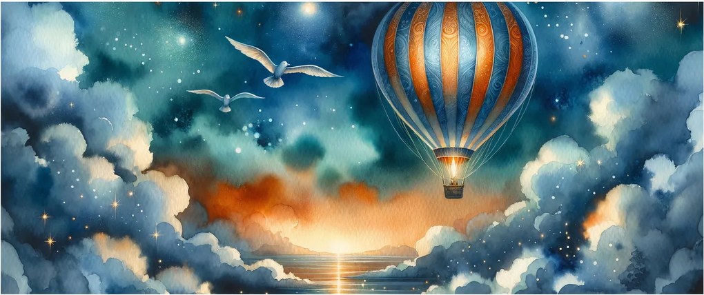 Obraz - Lietať nočnou oblohou (120x50 cm)