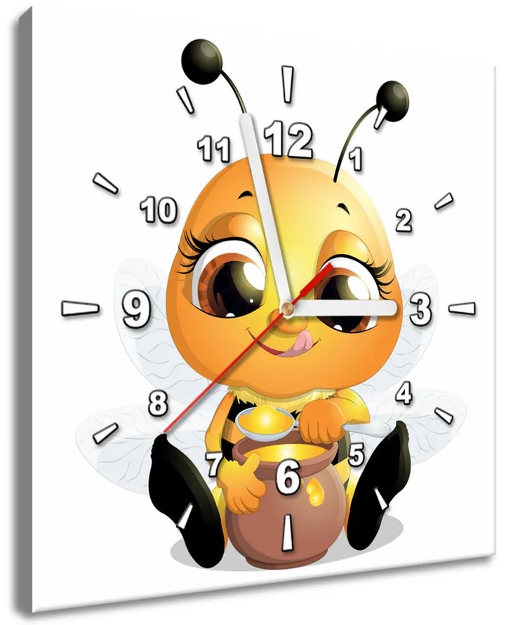 Gario Obraz s hodinami Včielka s medíkom Rozmery: 40 x 40 cm