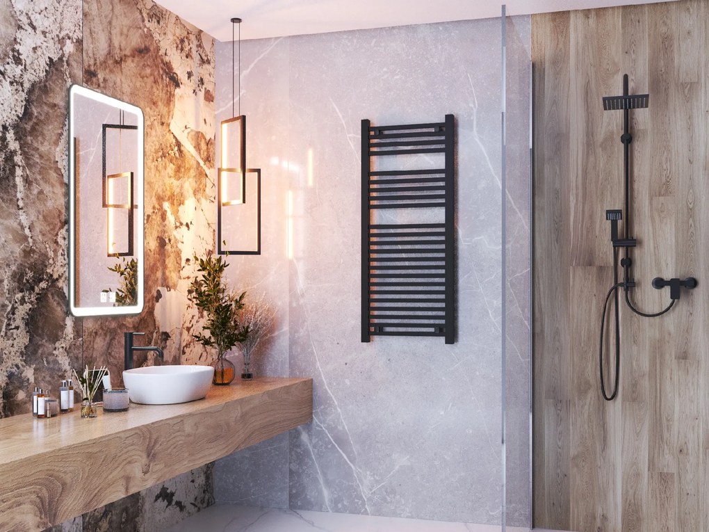 Gamma Erga Proper, vykurovacie teleso 1200x450 mm, 650W, čierna, ERG-LAV-PROP-12045-BK