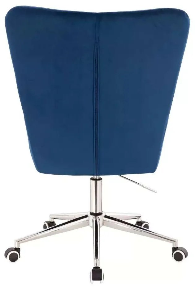 LuxuryForm DESIGN Kreslo AMADEO VELUR na striebornej podstave s kolieskami - modré