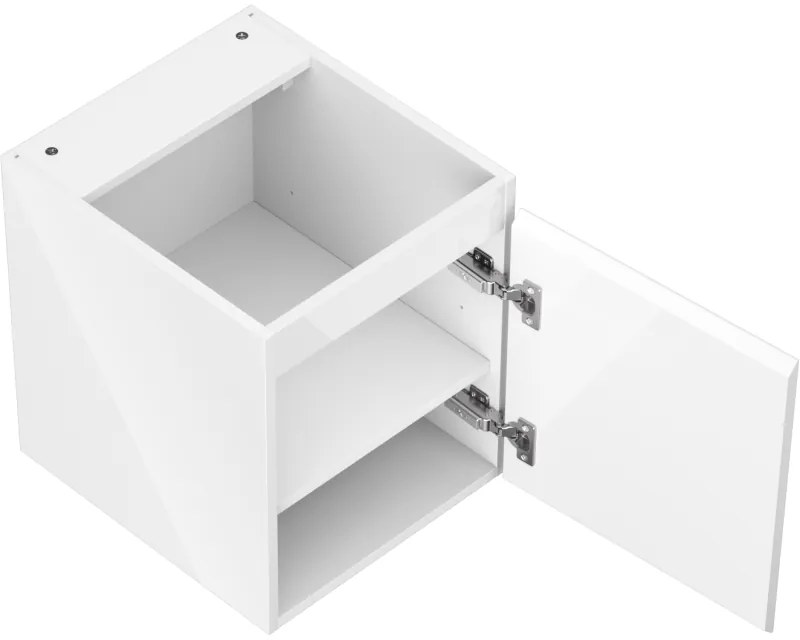Mexen Orio, kúpeľňová skrinka 40 cm, 1 dvierka, biela lesklá, 91A11-04047-1-BF00