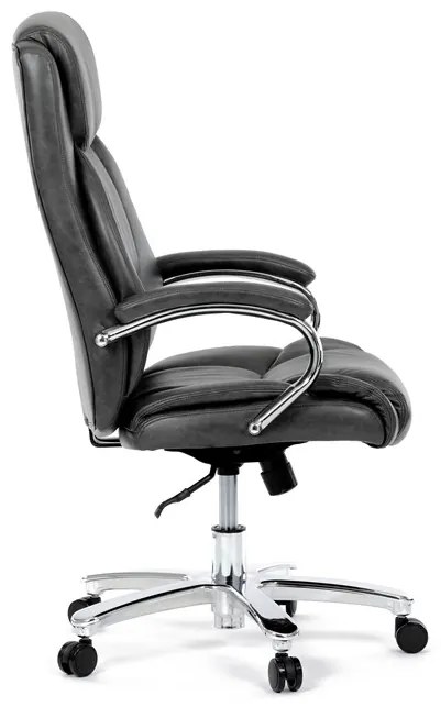 Kancelárske kreslo RYZAR — ekokoža, sivá, nosnosť 150 kg