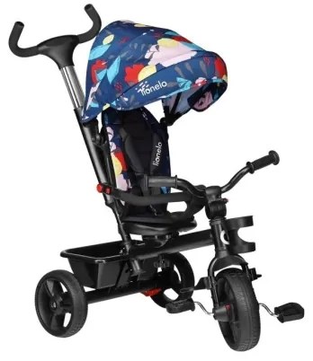 Lionelo - Detská trojkolka HAARI čierna/pestrofarebná