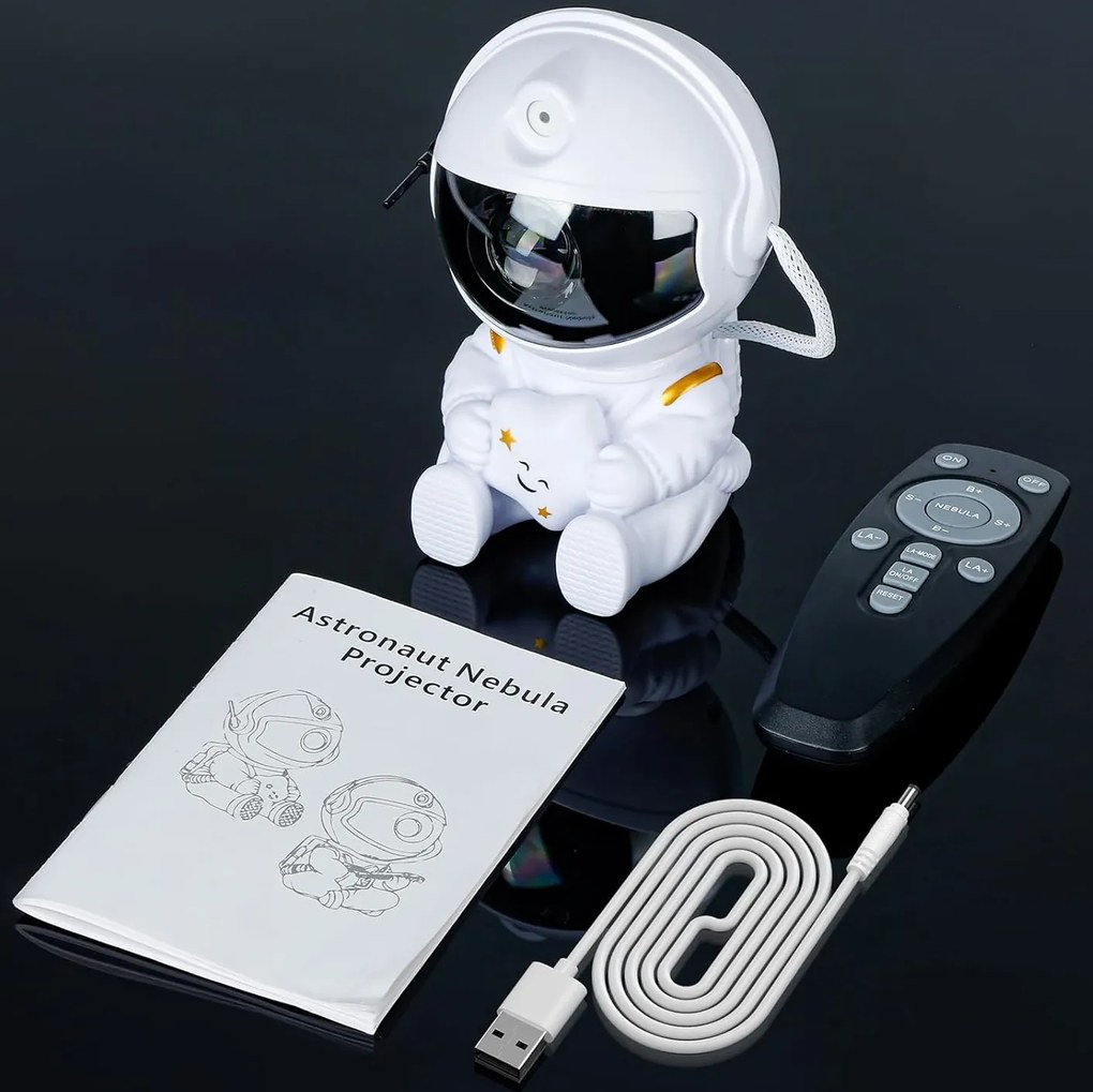 Nočná LED lampička/projektor s diaľkovým ovládačom UNIVERSE - biela