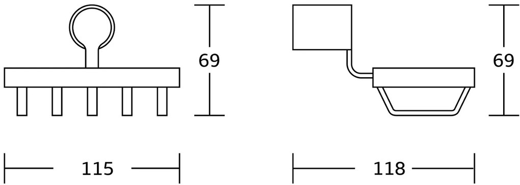 Mexen Base, nástenná mydelnička, zlatá lesklá, 7088251-50