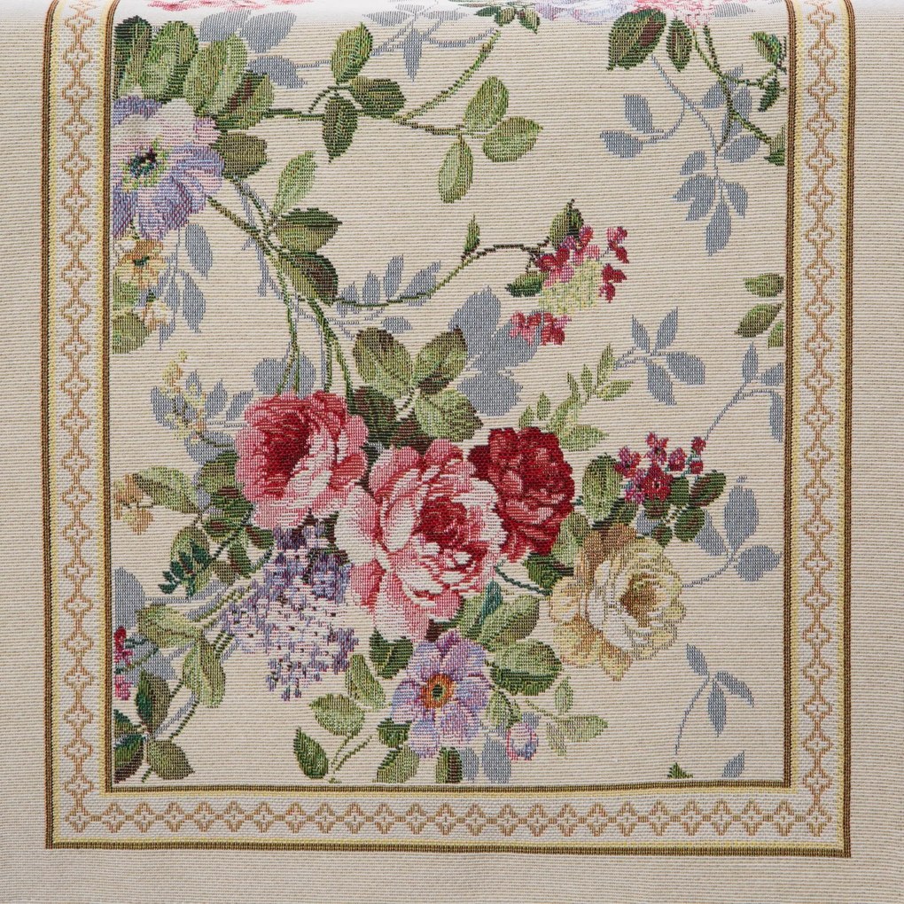 GOBELÍNOVÝ BEHÚŇ NA STÔL ROSE 40X100 CM KVETY