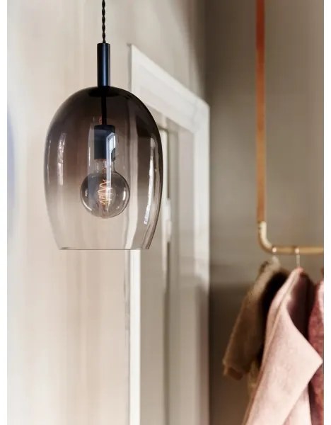 Nordlux - Závesný luster UMA 1xE27/40W/230V pr. 23 cm čierna/dymová