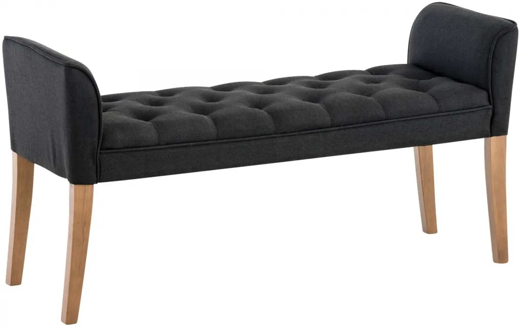 Lavica Cleopatra Chaiselongue látka, nohy antik svetlé - Tmavo sivá