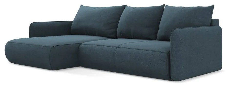 Modrá rozkladacia/s úložným priestorom rohová pohovka (ľavý roh) Nanea – Makamii