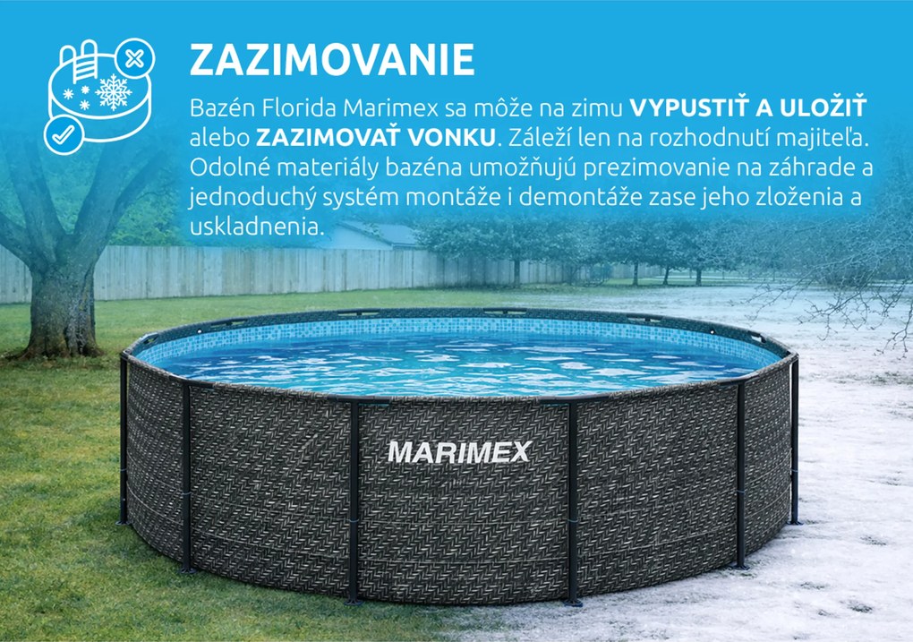 Marimex | Bazén Marimex Florida 3,66x1,22 m so zabudovaným skimmerom - motív RATAN | 10340320