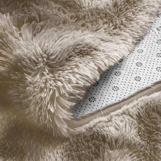 Protišmykový koberec SHAGGY ombré, karamelový kruh