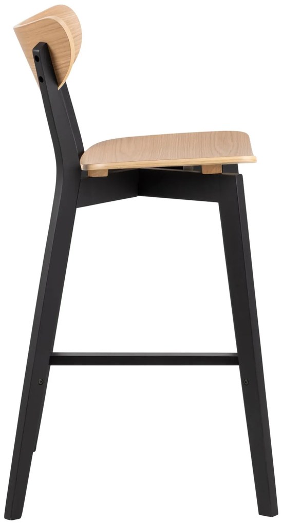 Barová židle Roxby z masivu černá/dub přírodní